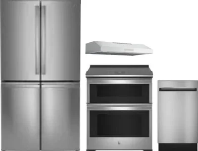 4 Piece Package Includes Refrigerator, Range, Hood And Dishwasher